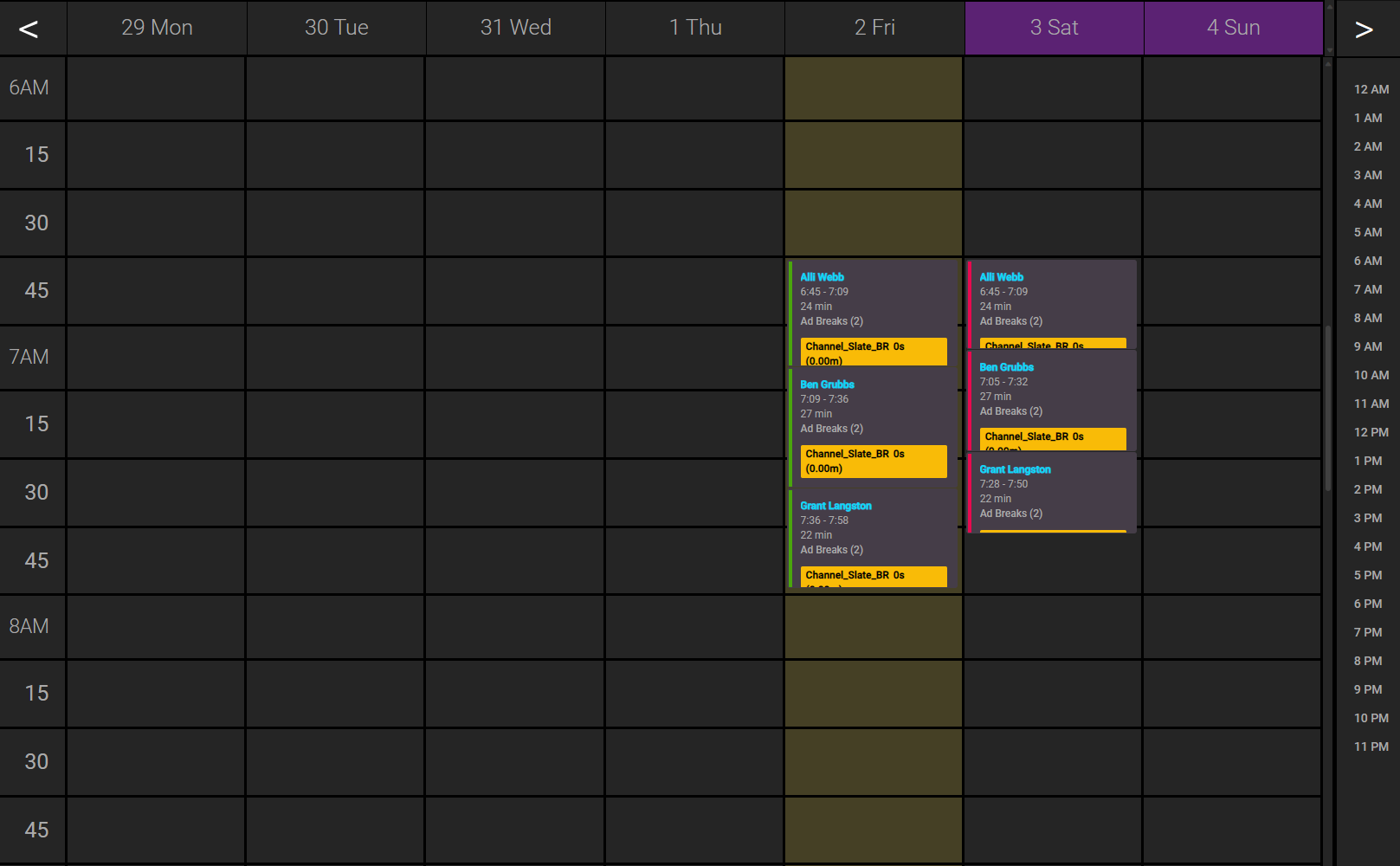Galxy Scheduler screenshot